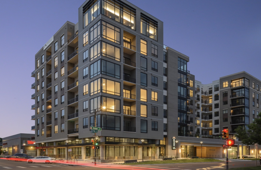 image of an apartment complex completely waterproofed sealed and fire caulked building in downtown denver completed by hernandez multiservices llc.